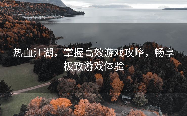 热血江湖，掌握高效游戏攻略，畅享极致游戏体验